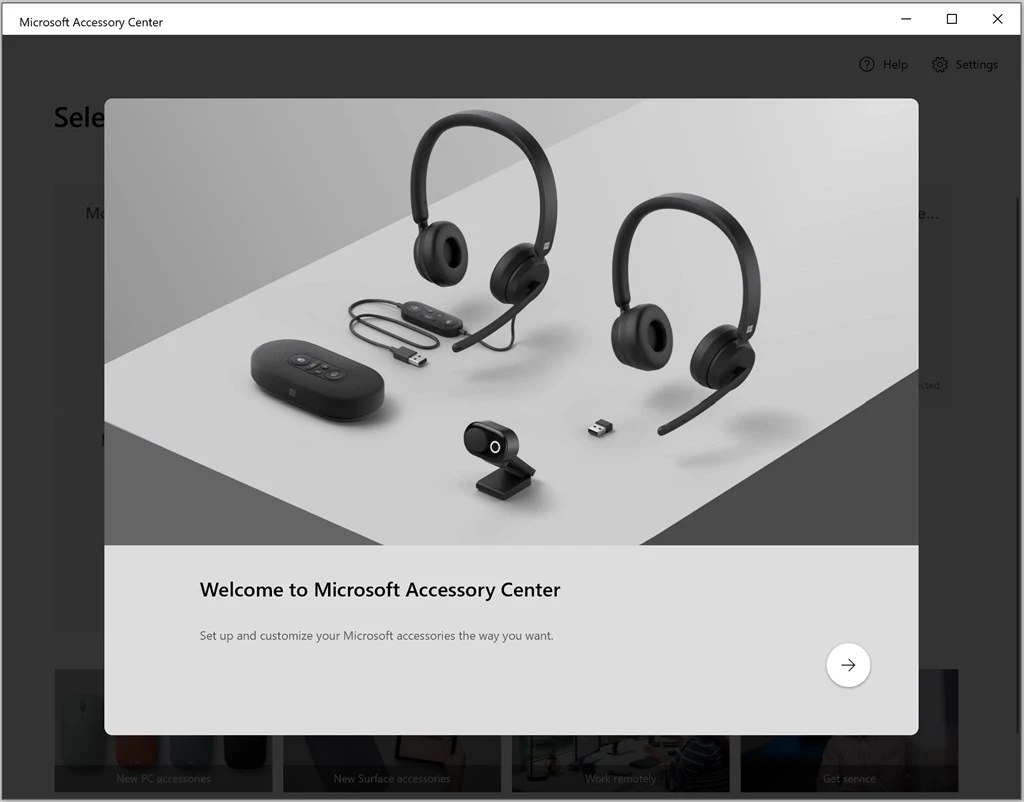 Microsoft Accessory Center Screenshot Image