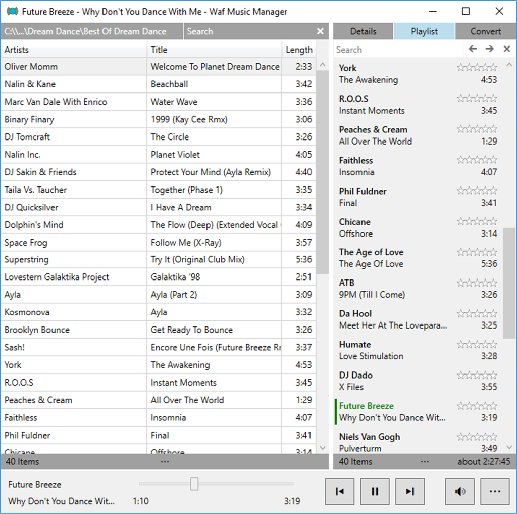 Waf Music Manager Screenshot Image #1