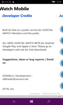 Judicial Watch Mobile Screenshot Image