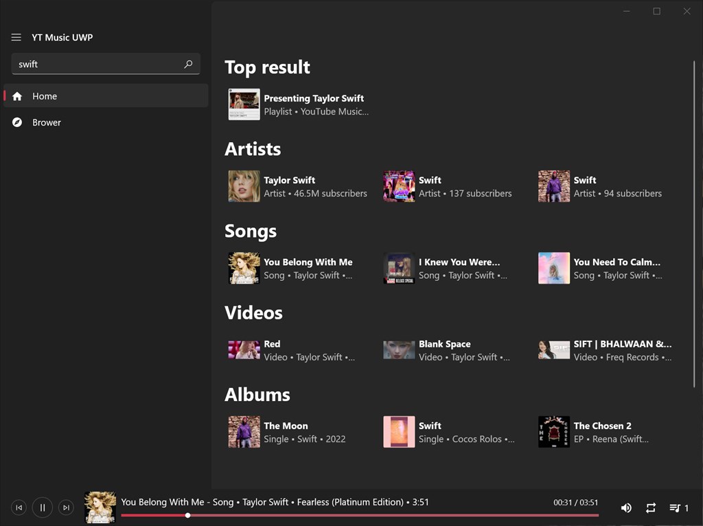 YTube Music UWP Screenshot Image