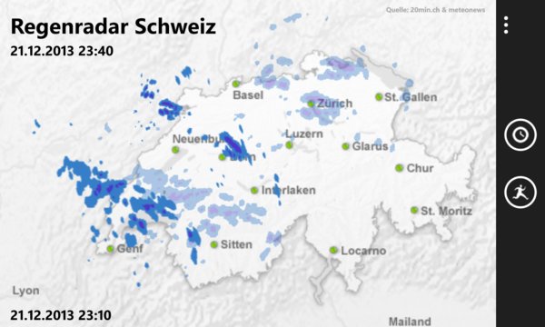 Regenradar Schweiz Screenshot Image