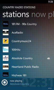 Country Radio Stations Screenshot Image