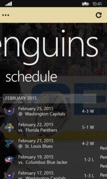 Pittsburgh Penguins Mobile Screenshot Image