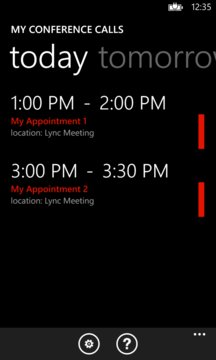 My Conference Calls Screenshot Image
