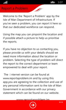 Report a Problem IOM Screenshot Image