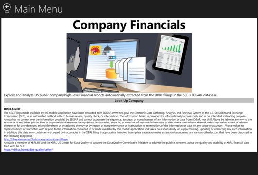Company Financials Screenshot Image