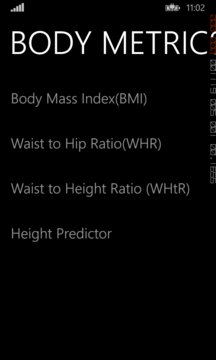 Body Metrics Screenshot Image