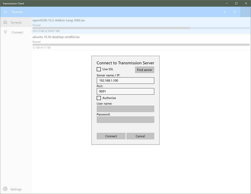 Transmission Client Screenshot Image #2