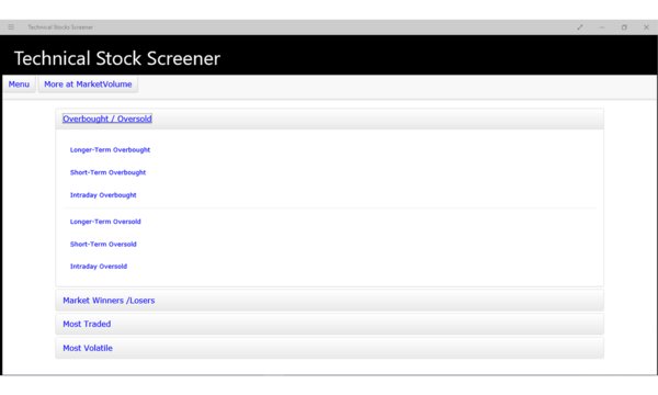 Technical Stocks Screener Screenshot Image