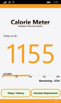 Calorie Meter Screenshot Image