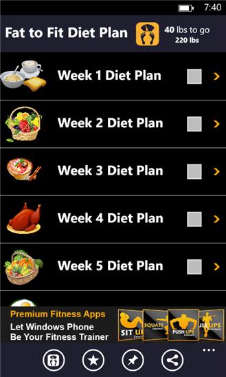 Fat to Fit Diet Plan PRO Screenshot Image