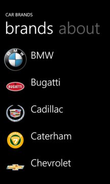 Car Brands Screenshot Image