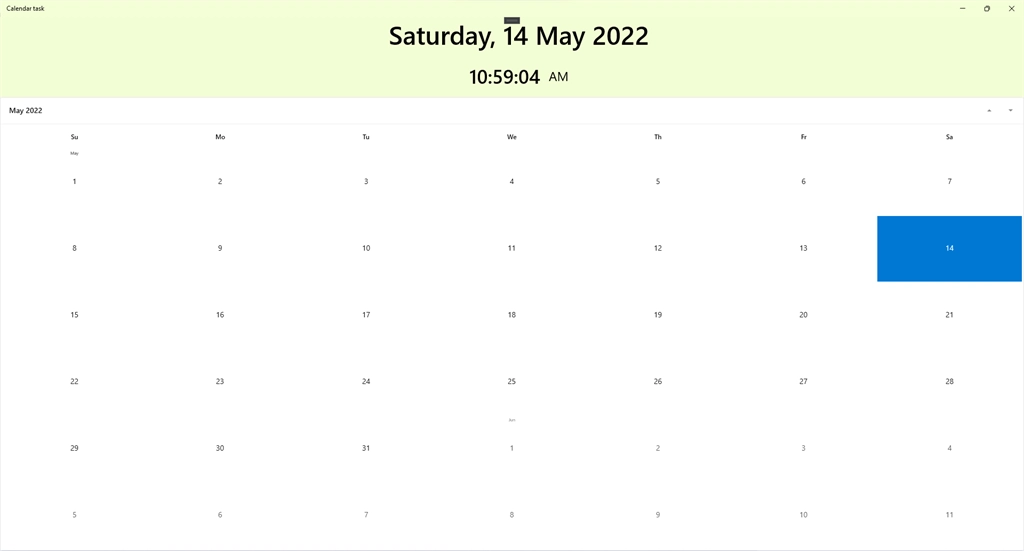 Calendar Task Screenshot Image