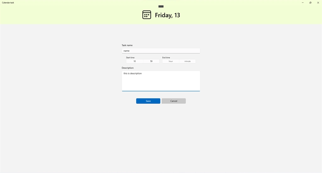 Calendar Task Screenshot Image #3