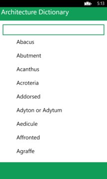 Architecture Dictionary Screenshot Image