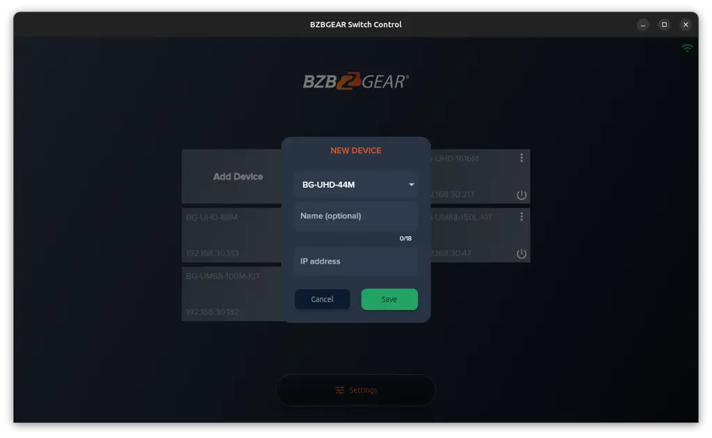 Bzbgear Switch Control Screenshot Image
