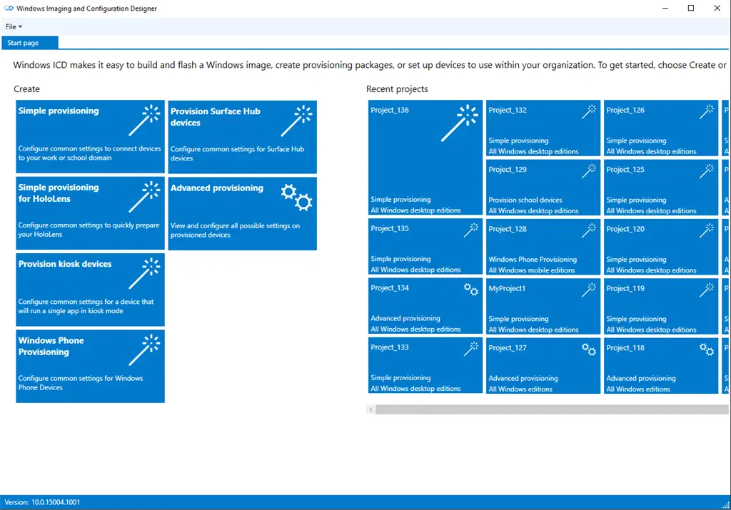 Windows Configuration Designer Screenshot Image