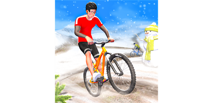 BMX Ride Snowing Image
