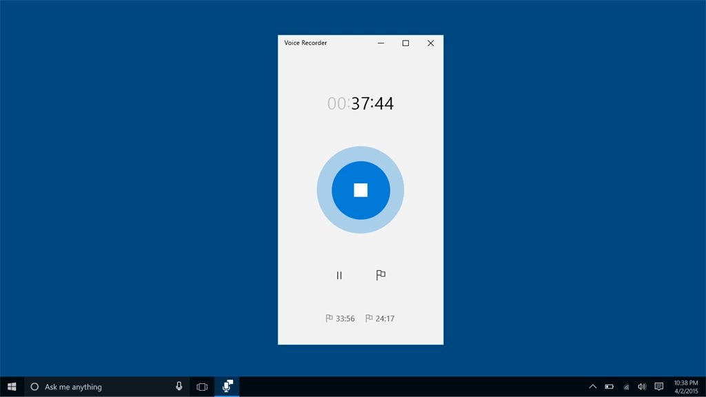 Windows Voice Recorder Screenshot Image