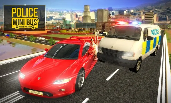 Police Mini Bus Crime Pursuit 3D - Chase Criminals Screenshot Image