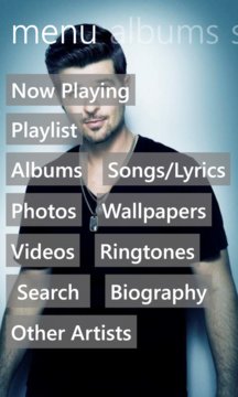 Robin Thicke Music Screenshot Image