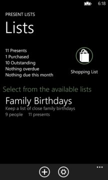 Present Lists App Screenshot 1