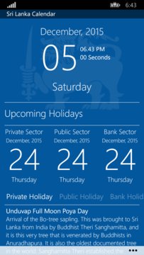 Sri Lanka Calendar Screenshot Image