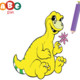 Dinosaur Coloring Icon Image