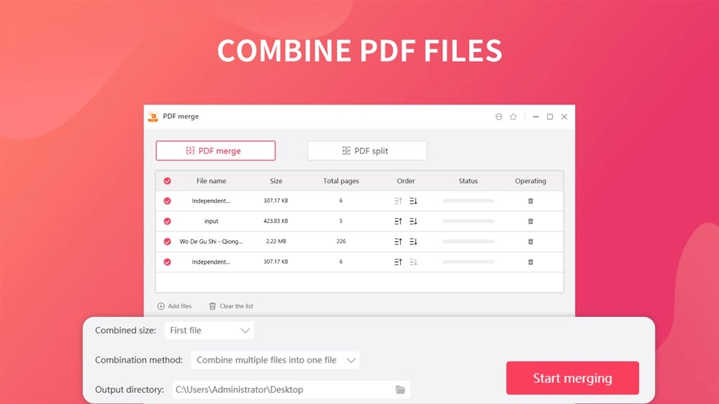 PDF Merge Tools Screenshot Image