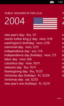 Public Holidays International Screenshot Image