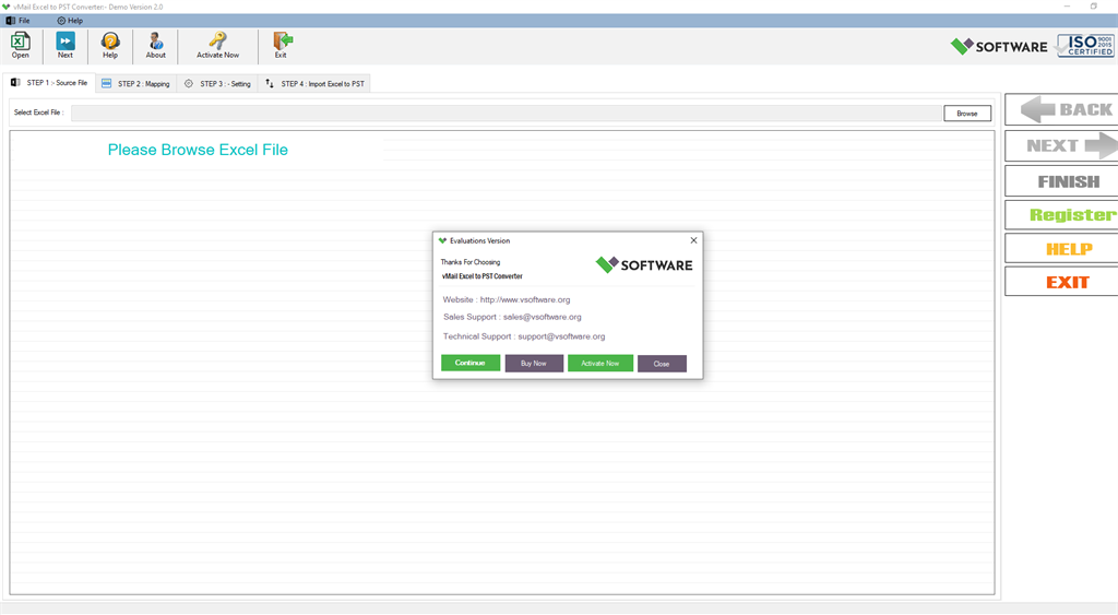 vMail Excel to PST Converter Screenshot Image #1