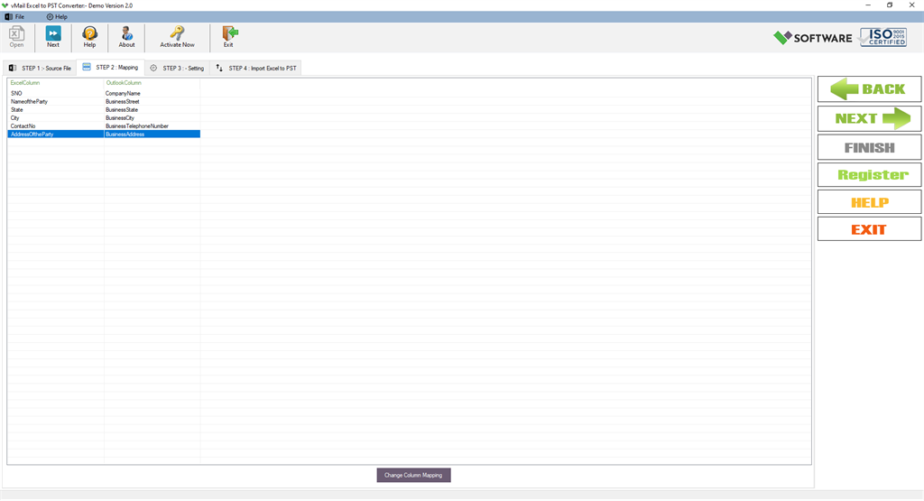 vMail Excel to PST Converter Screenshot Image #4
