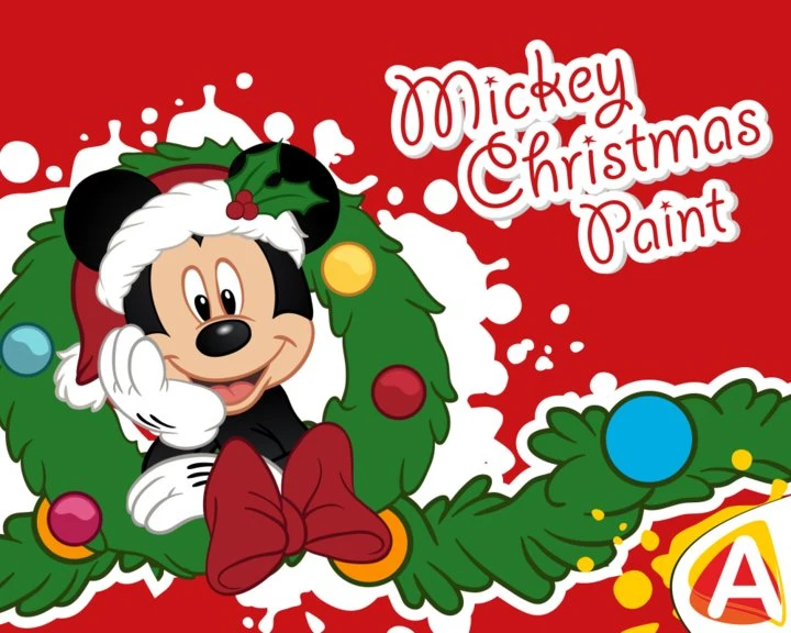 Mickey Christmas Paint Image