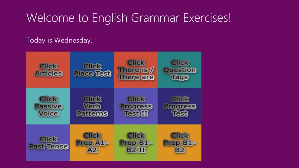 English Grammar Exercises Screenshot Image