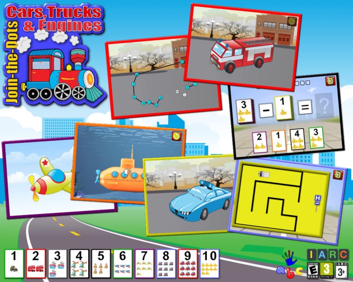 ABC Preschool Car Truck and Engine Dot Puzzles Image