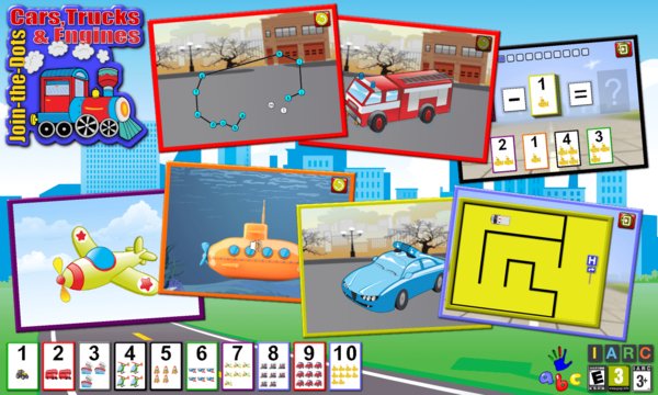 ABC Preschool Car Truck and Engine Dot Puzzles App Screenshot 1