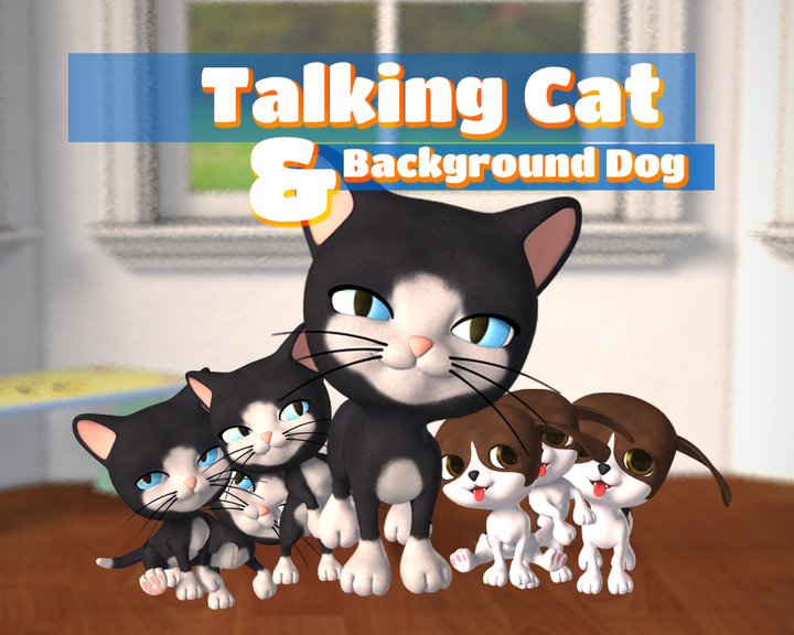 Talking Cat and Background Dog Image