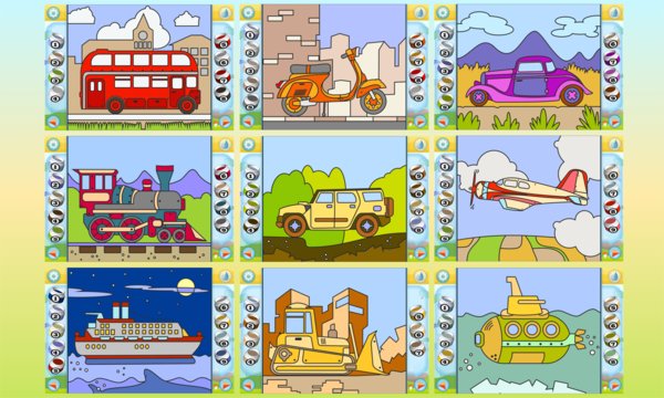 Color by Numbers - Vehicles App Screenshot 2