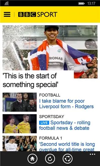 BBC Sport Screenshot Image