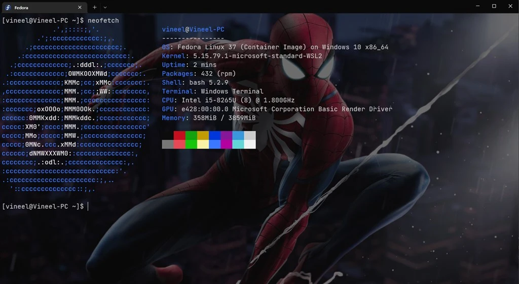 Fedora WSL Screenshot Image #2