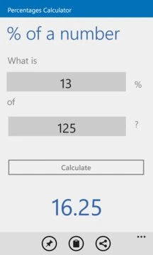 Percentages Calculator Screenshot Image