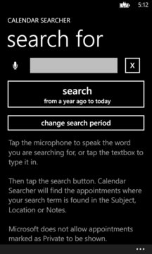 Calendar Searcher Screenshot Image