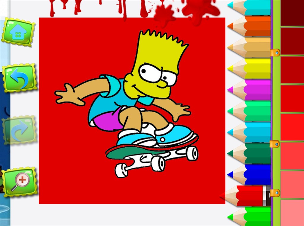 Coloring Simpson Book Kids Pages Screenshot Image #1