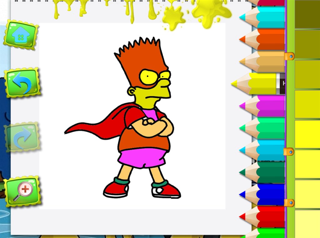 Coloring Simpson Book Kids Pages Screenshot Image #2