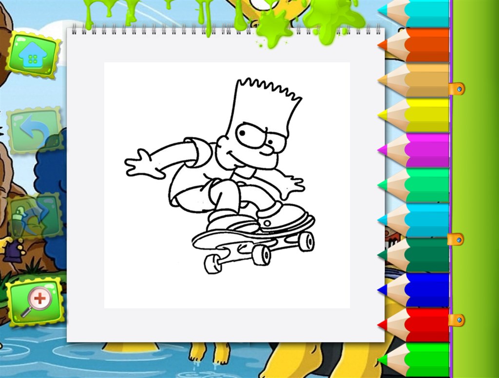 Coloring Simpson Book Kids Pages Screenshot Image #4