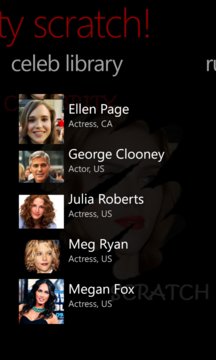 Celebrity Scratch Screenshot Image