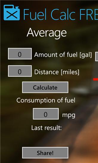 Fuel Calc FREE Screenshot Image