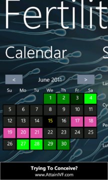 Fertility Calendar Screenshot Image