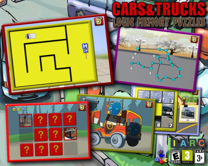 Kids Cars and Trucks Logic Memory Puzzles
