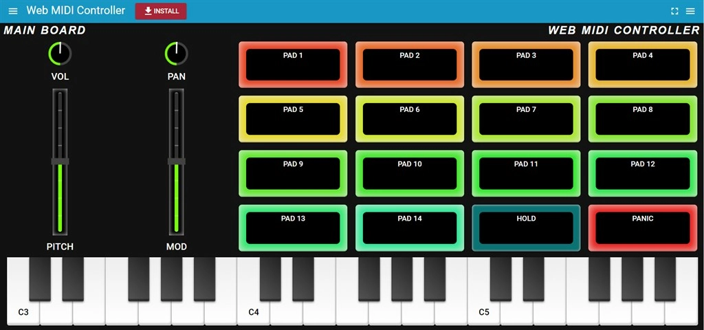 Web MIDI Controller Screenshot Image